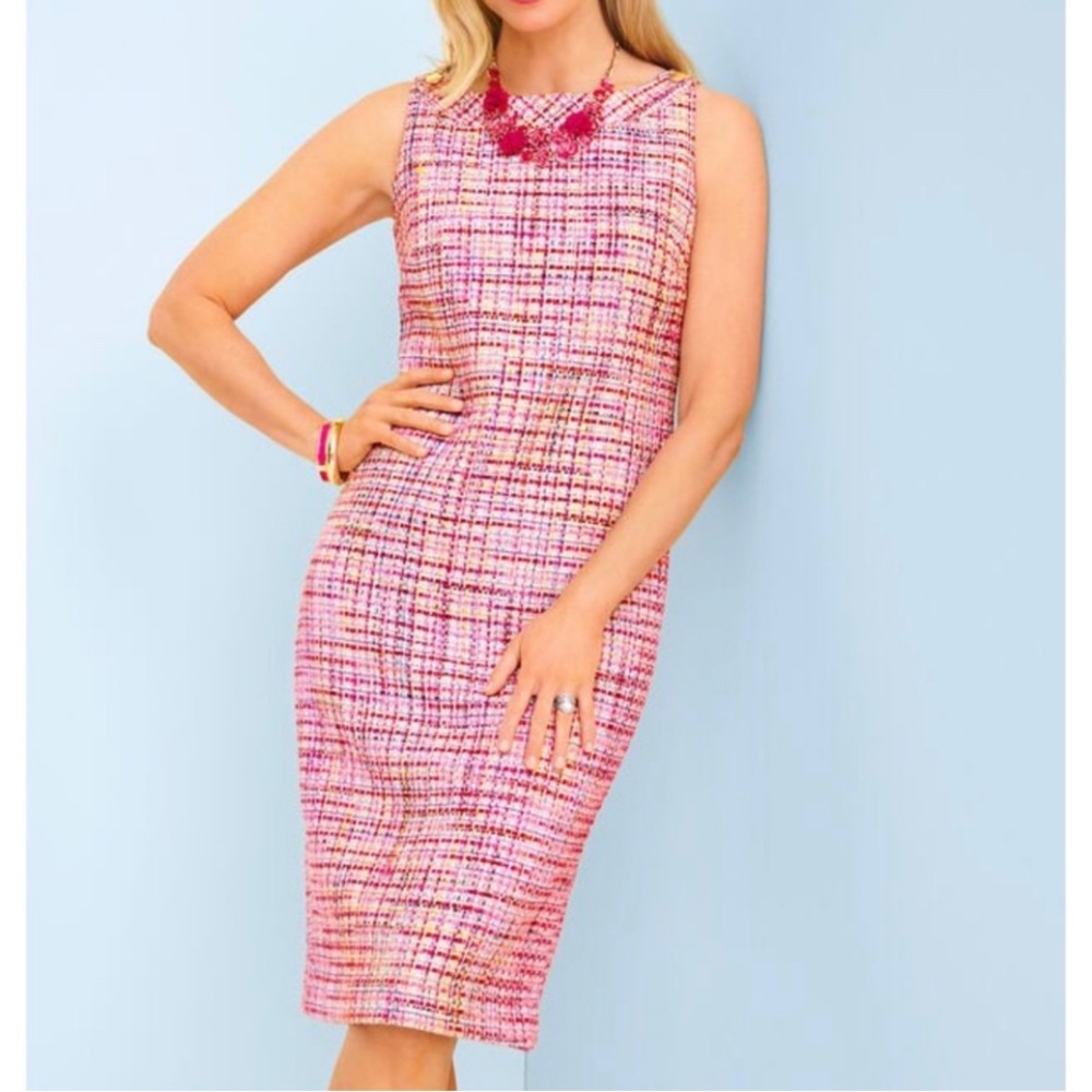TALBOTS RSVP RIBBON TWEED SHIFT DRESS size 10